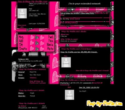 Pink And Black Myspace Layouts 20