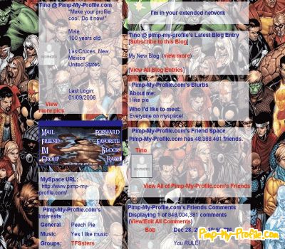 Marvel Layouts For Myspace 24