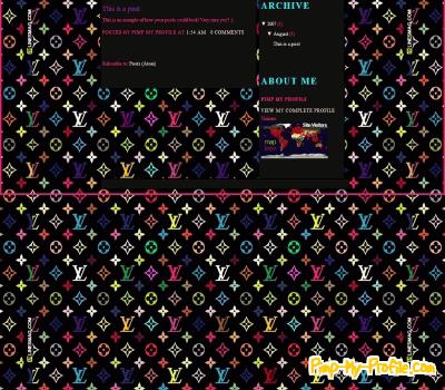 Louis Vuitton black/rainbow colours Blogger Templates - www.paulmartinsmith.com