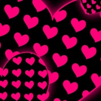 Pink Hearts on Black