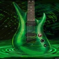 Green electric guitar