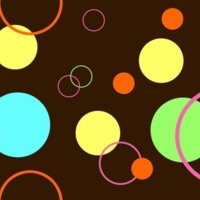 Colorful circles on brown