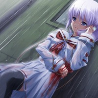 Wounded Anime School Girl