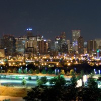 Downtown Denver Colorado Skyline at Night