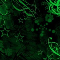 Green & Black Stars & Swirls