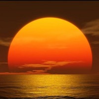 Orange Sun Setting Over Water