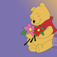 Pooh Bear with Flowers