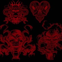 Red Demon Skull Designs