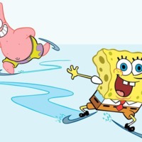 Spongebob & Patrick Ice Skating!